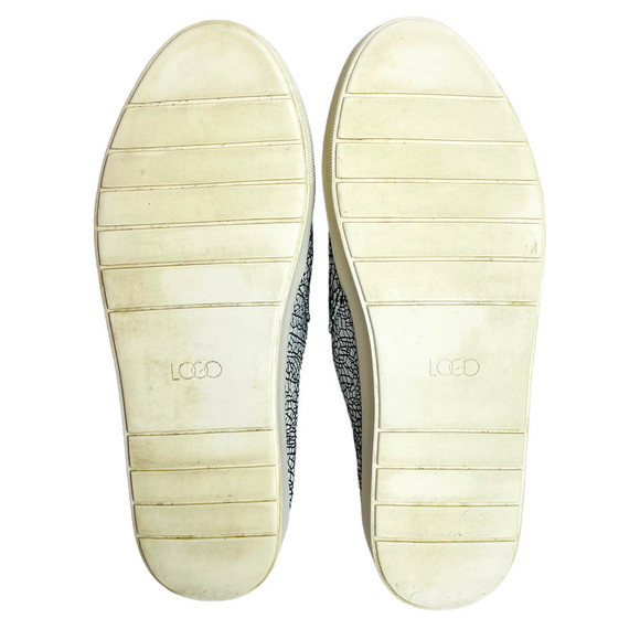 🍀LOGO Lori Goldstein Women's Black White Crackle Print Slip On Loafers Size 7 M - Picture 8 of 9